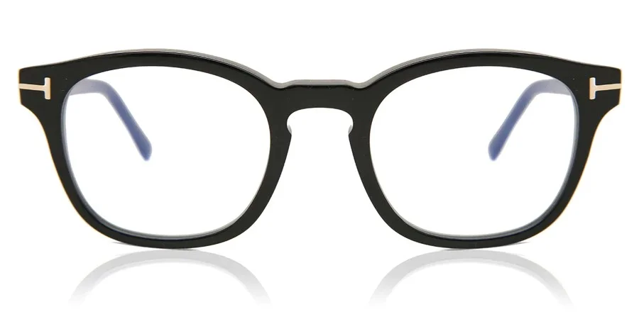 New Tom Ford FT5532-B Men Square Eyeglasses 01V Black 49mm 3